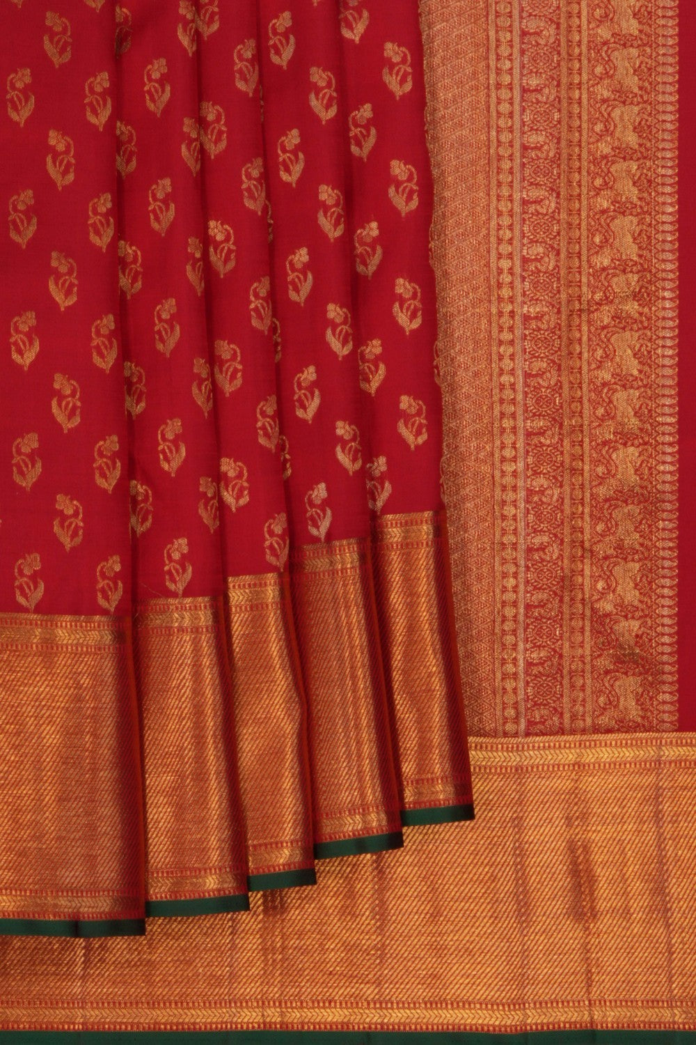 Image of Kanchipuram Silk Red Saree